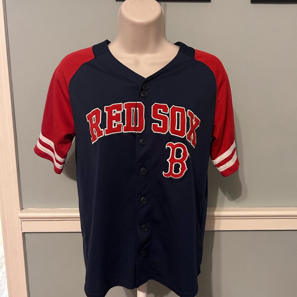 Genuine Merchandise Red and Blue Jerseys for Red Sox Fans
